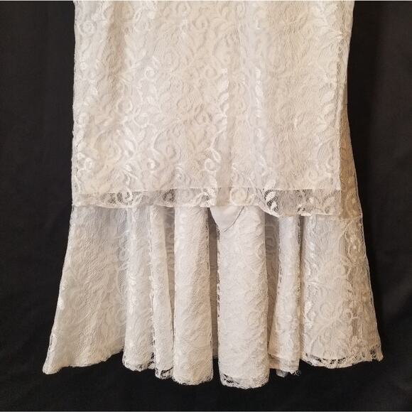 Vintage 80's White Algo Ettes 2 Piece Dress Short Sleeve Round Neck Women Size 9 - Picture 4 of 16